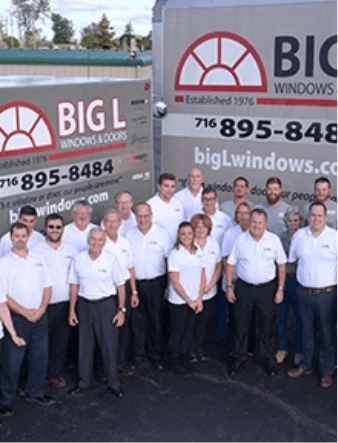 Big L Windows & Door Staff with trucks