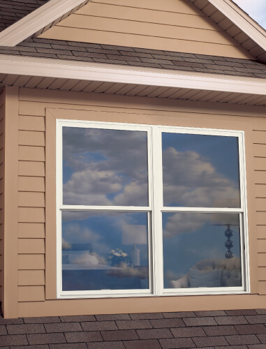 Marvin Essential Double Hung Window Exterior Stone White