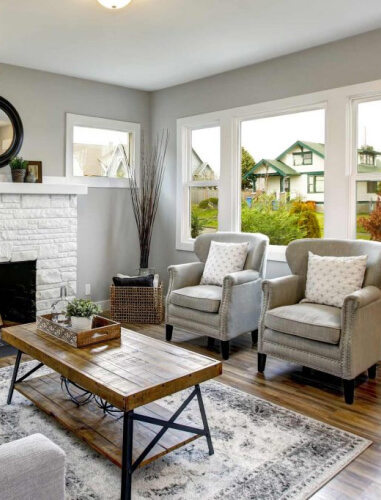 Restorations Spacious Living Room Casement feat