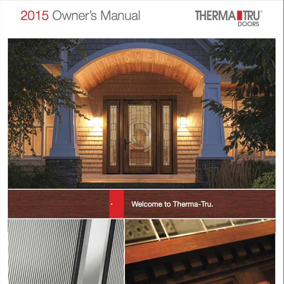 Therma-Tru Owners Manual Cover