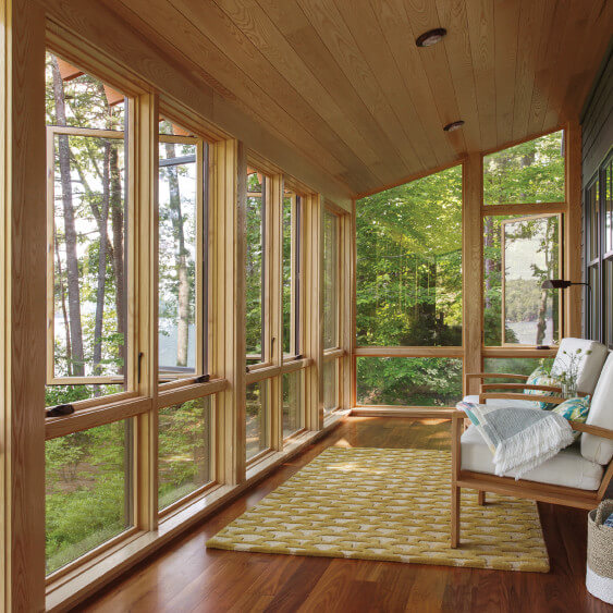 marvin elevate casement wood interior porch