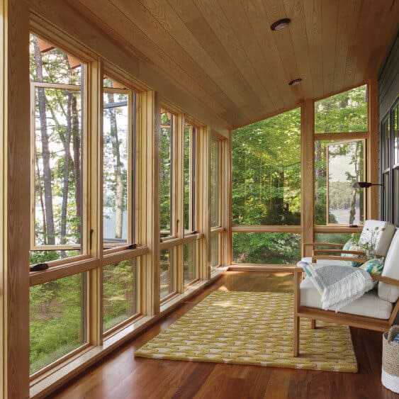 Installed a Marvin elevate casement wood interior porch for a house in New York