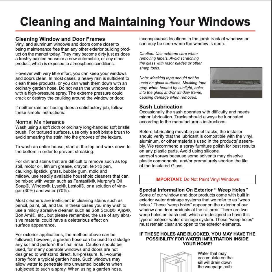 Manual for homeowners in New York on how to clean and maintain windows